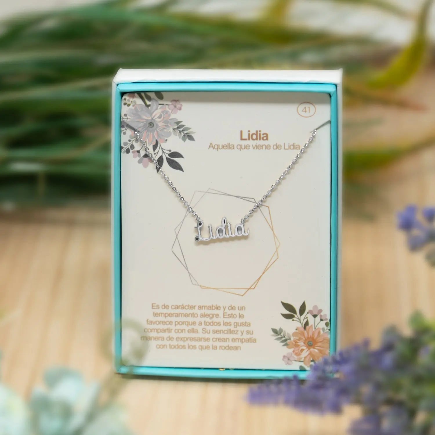 Collar con Nombre Lidia - Acero Inoxidable Plateado - cotigo