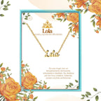 Collar Edición Nombre "lola" - Carácter Y Pasión Bañada en Oro 14K acabado
