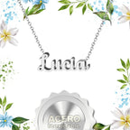Collar Edición Nombre "lucía" - Acero Tono Plateado textura