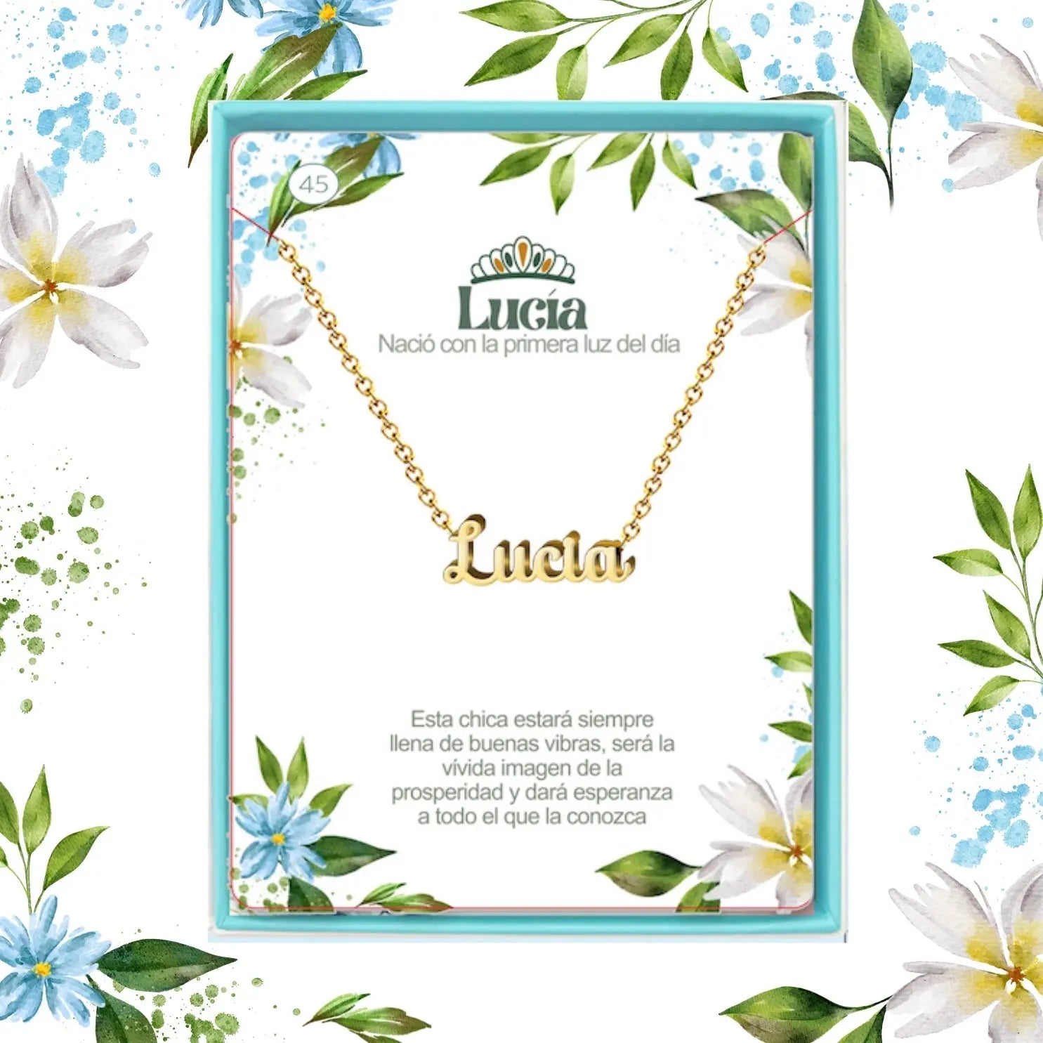 Collar con Nombre Lucía - Acero Inoxidable Dorado - cotigo