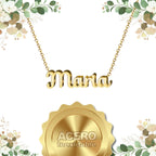 Collar Edición Nombre "maría" - la Elegida Bañada en Oro 14K textura