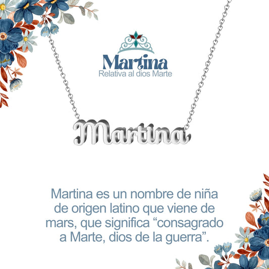Collar Nombre  Martina Acero color Plateado