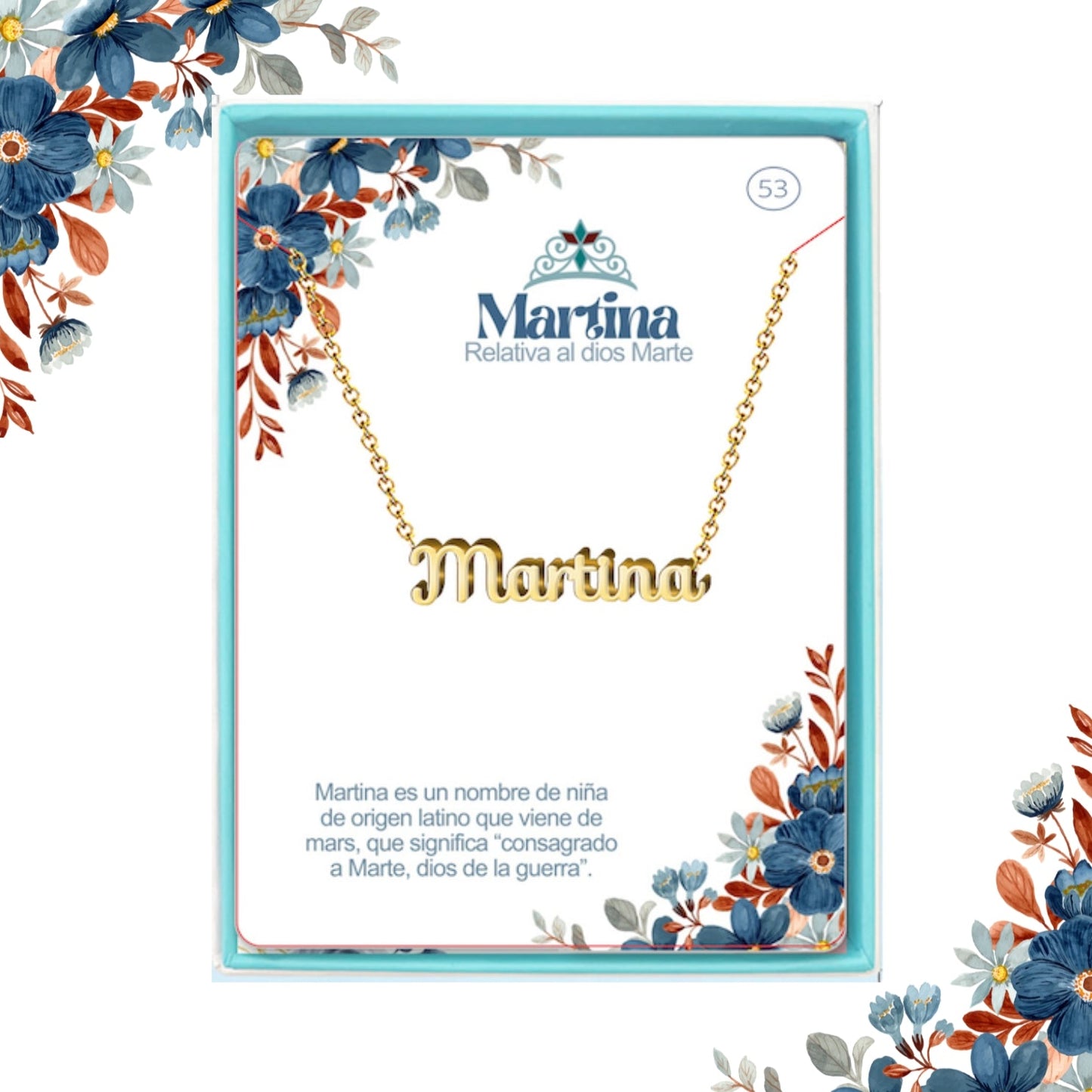 Collar Nombre  Martina Acero color Dorado