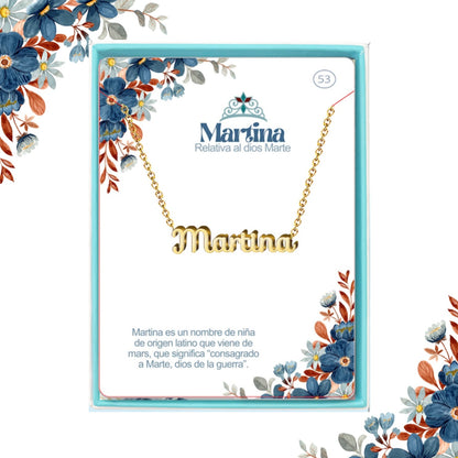 Collar Nombre  Martina Acero color Dorado