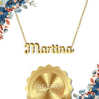 Collar Edición Nombre "martina" - Fuerza Y Elegancia Bañada en Oro 14K textura