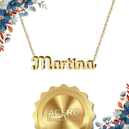 Collar Nombre  Martina Acero color Dorado