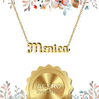 Collar Edición Nombre "mónica" - Exclusividad Y Sabiduría Dorado 14K textura