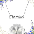 Collar Edición Nombre "natalia" - Acero Tono Plateado textura