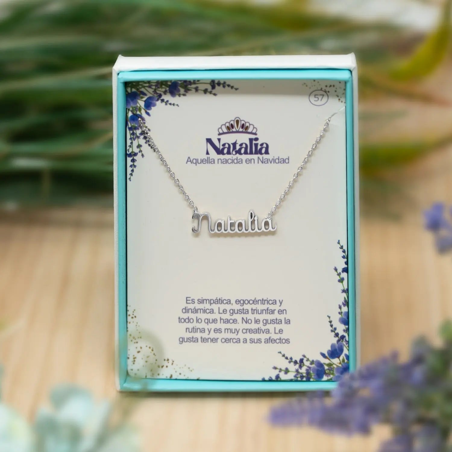 Collar con Nombre Natalia - Acero Inoxidable Plateado - cotigo