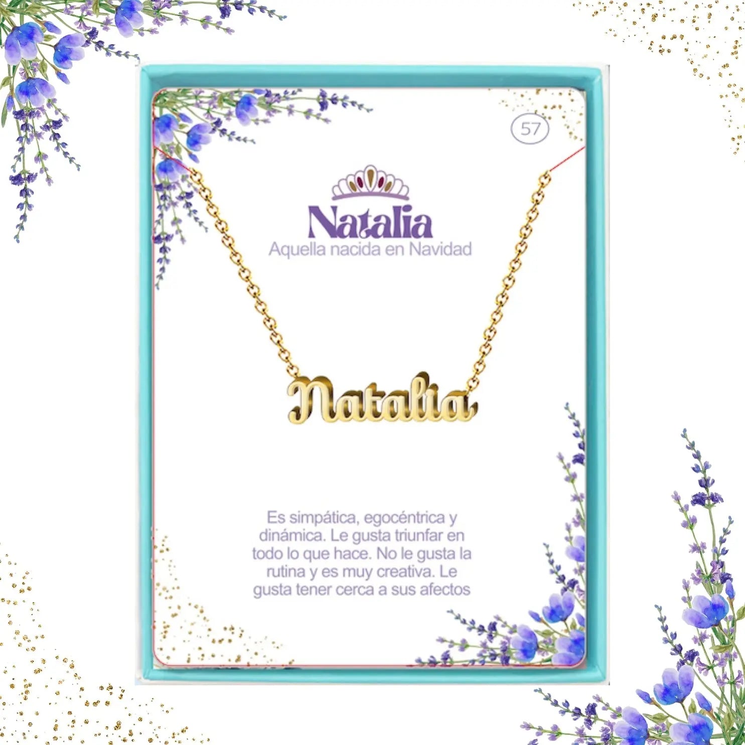 Collar con Nombre Natalia - Acero Inoxidable Dorado - cotigo