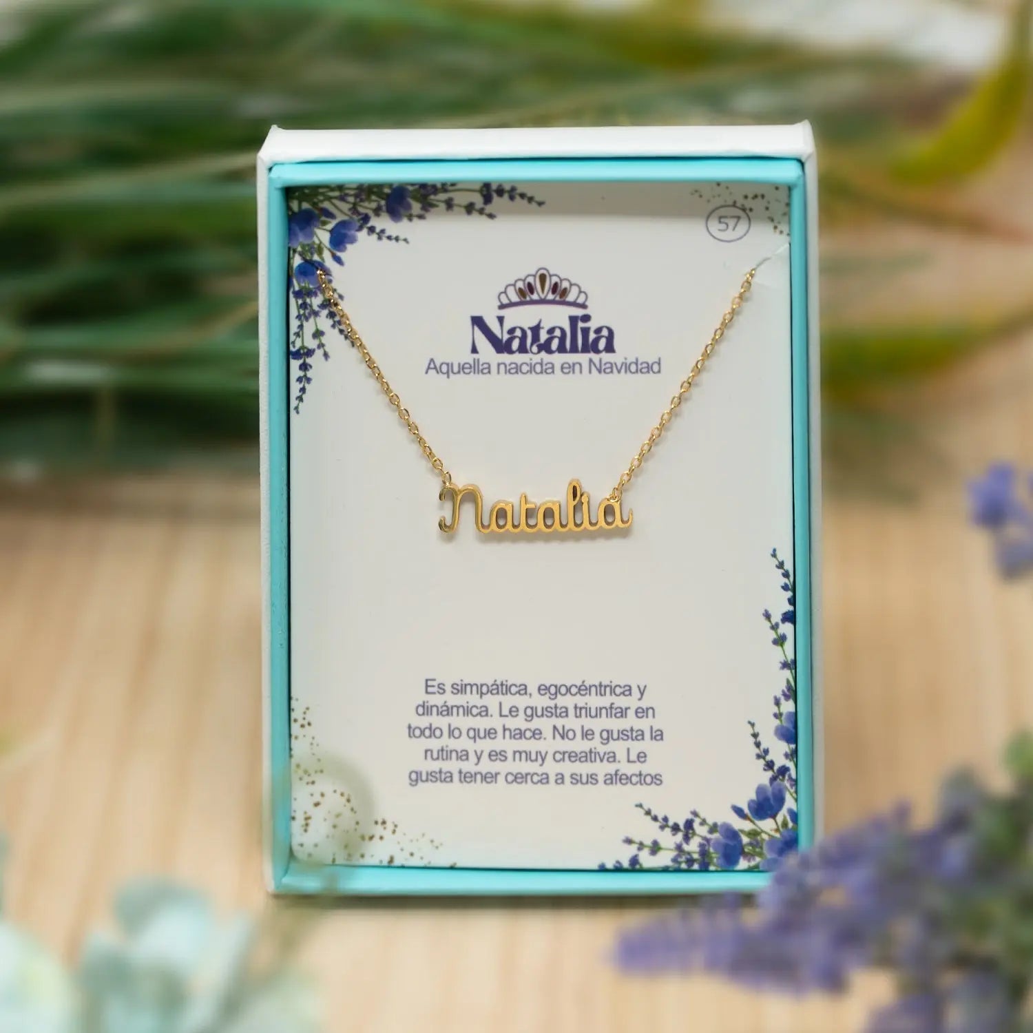 Collar con Nombre Natalia - Acero Inoxidable Dorado - cotigo