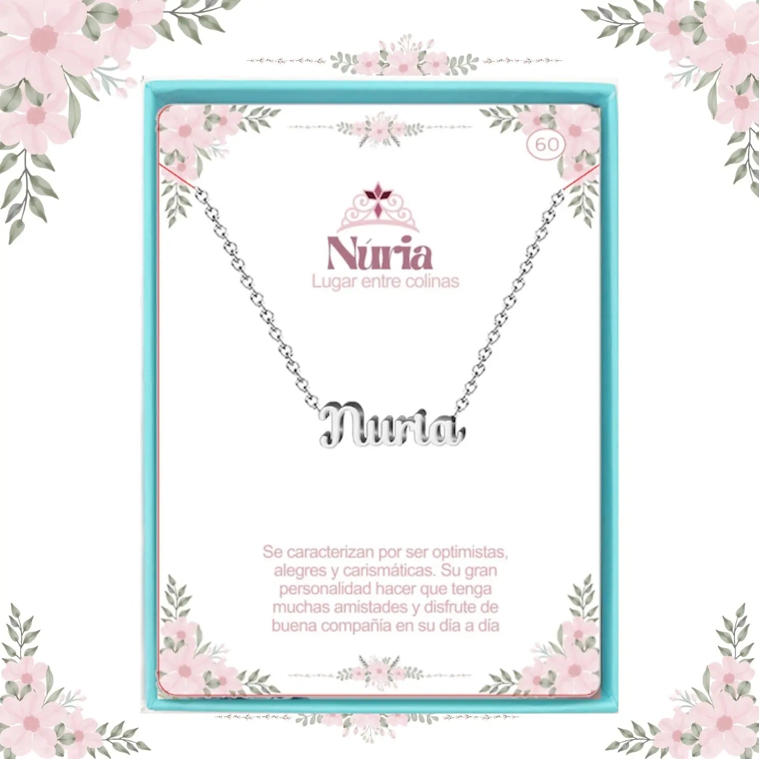 Collar con Nombre Núria - Acero Inoxidable Plateado - cotigo