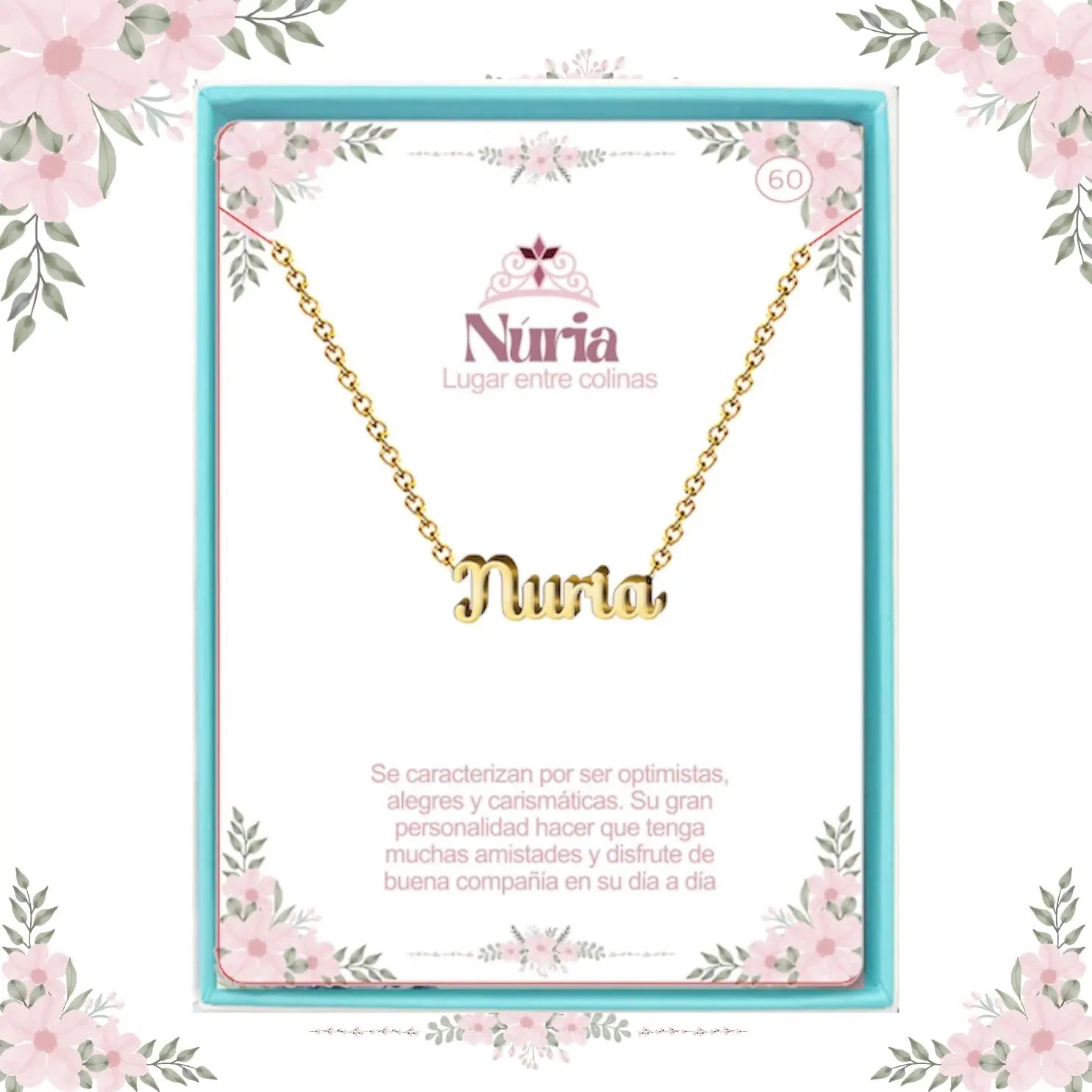 Collar con Nombre Núria - Acero Inoxidable Dorado - cotigo