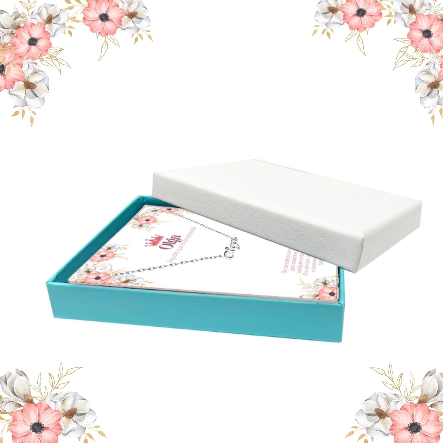 Collar Nombre  Olga Acero color Plateado