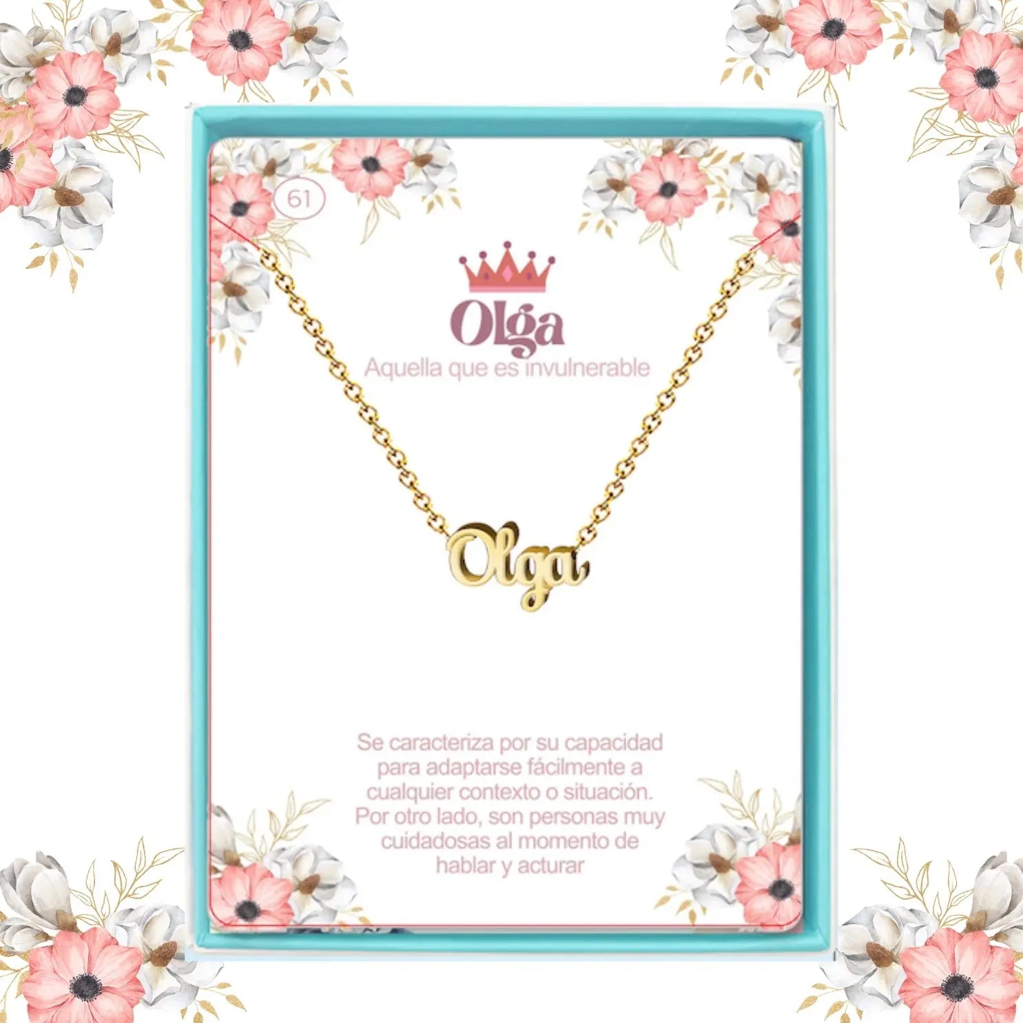 Collar con Nombre Olga - Acero Inoxidable Dorado - cotigo