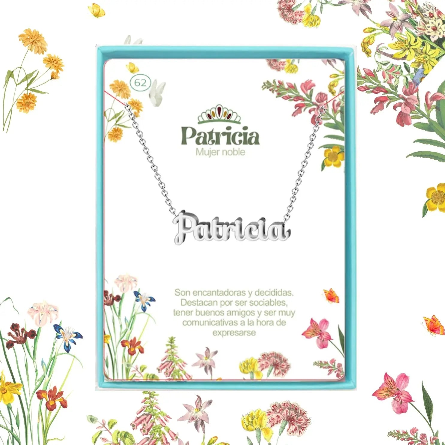 Collar con Nombre Patricia - Acero Inoxidable Plateado - cotigo