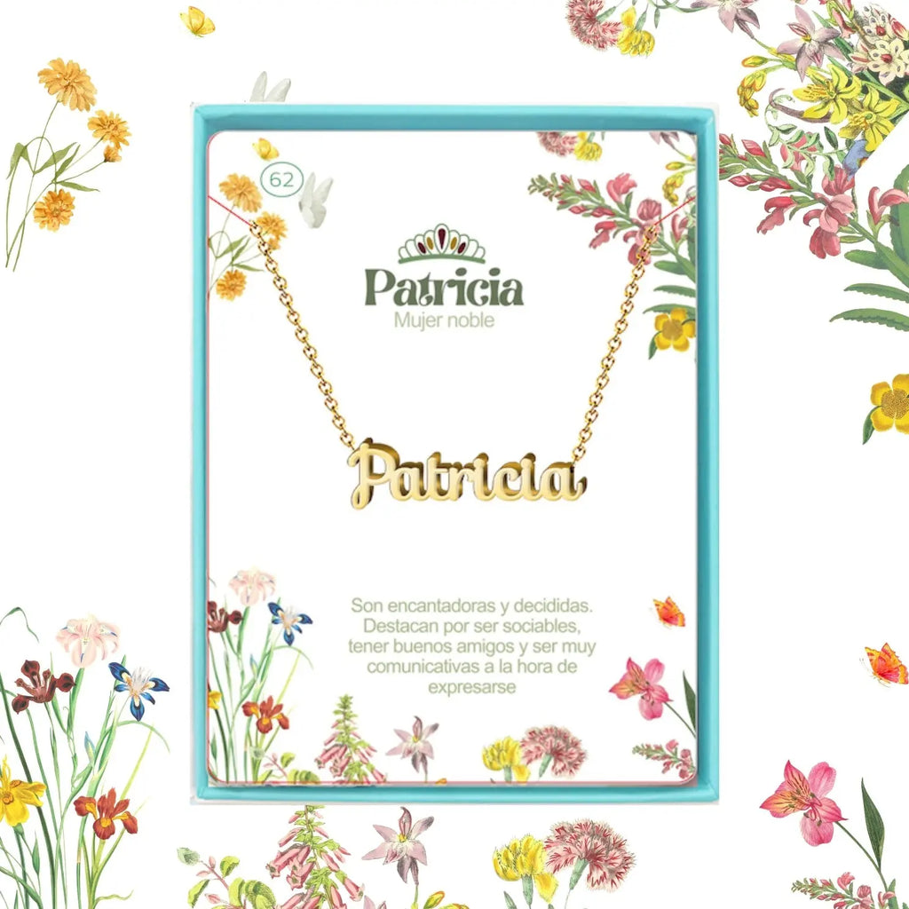 Collar con Nombre Patricia - Acero Inoxidable Dorado - cotigo