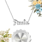 Collar Edición Nombre "paula" - Acero Tono Plateado textura