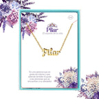Collar Edición Nombre "pilar" - Fortaleza Y Elegancia Bañada en Oro 14K acabado