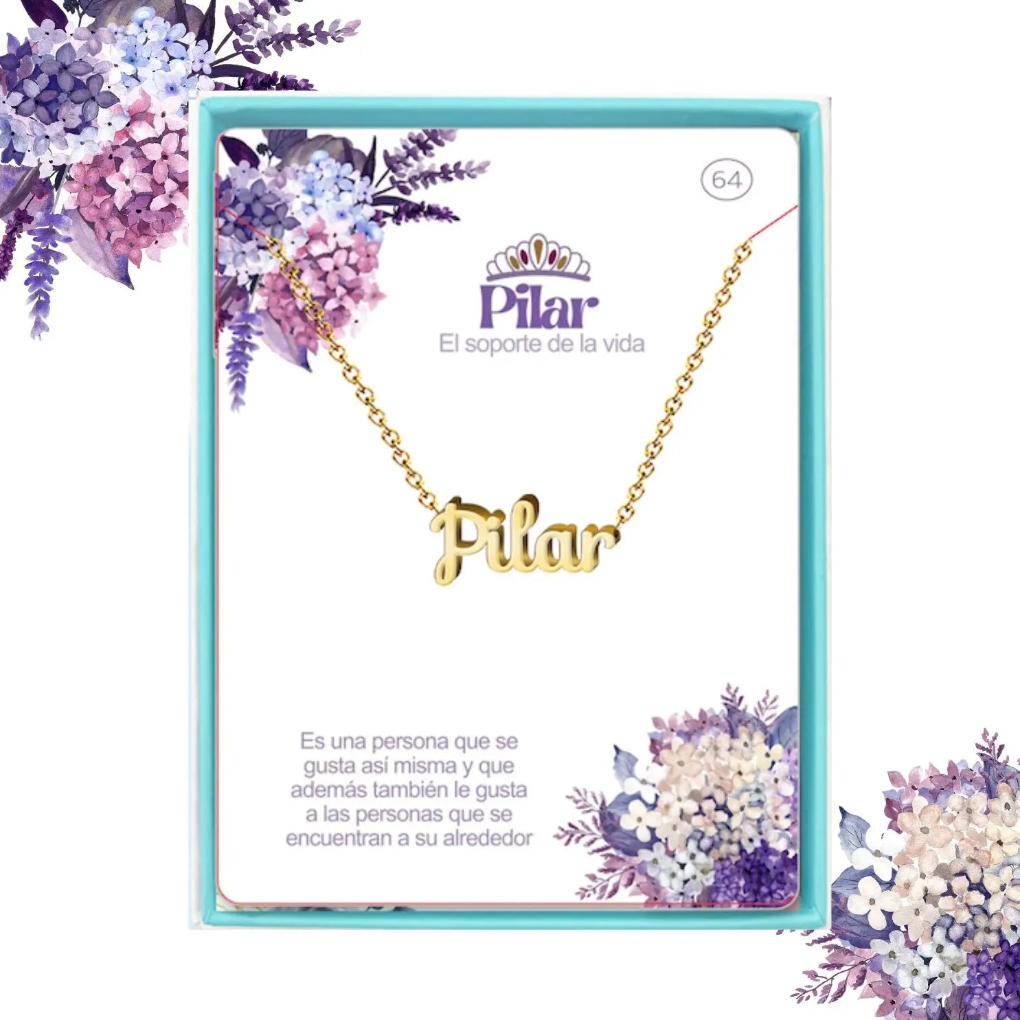 Collar con Nombre Pilar - Acero Inoxidable Dorado - cotigo