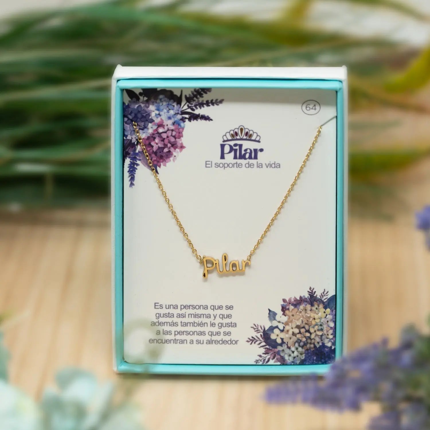 Collar con Nombre Pilar - Acero Inoxidable Dorado - cotigo