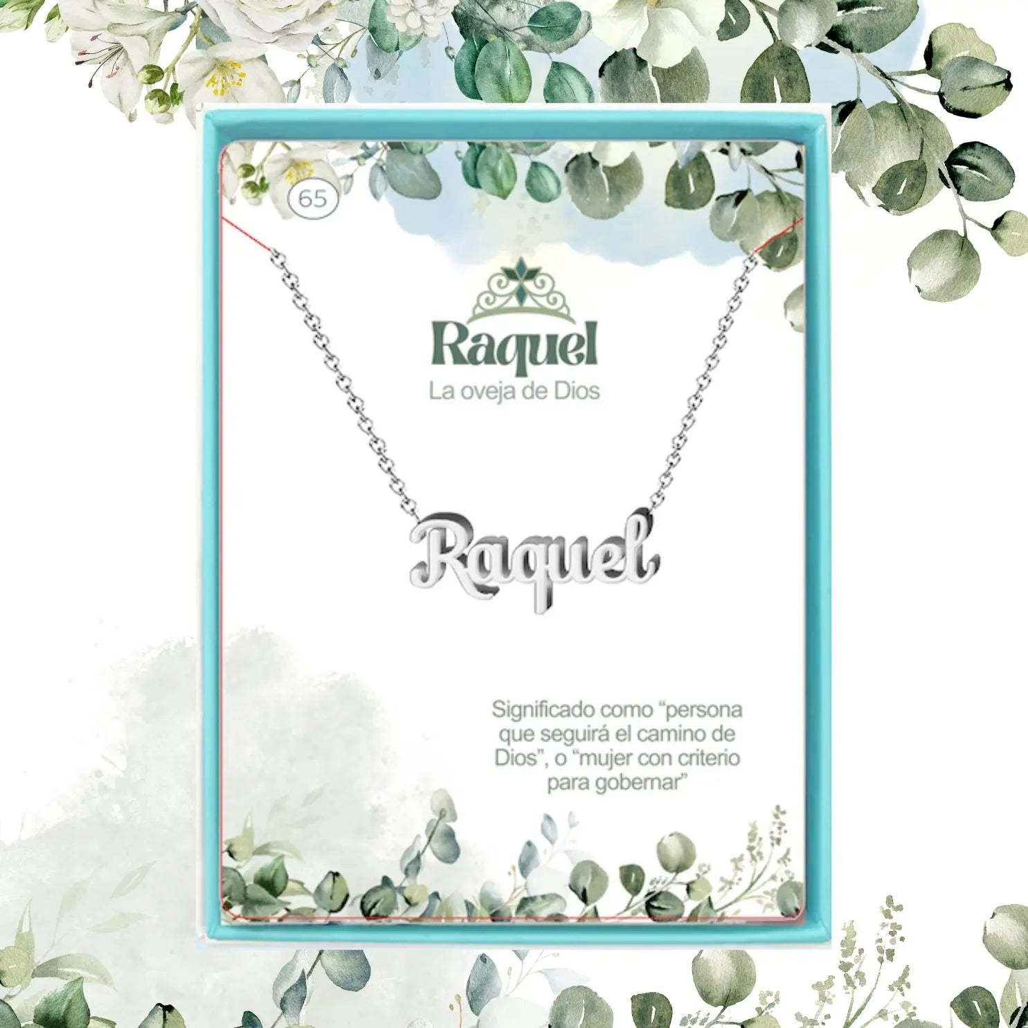 Collar con Nombre Raquel - Acero Inoxidable Plateado - cotigo