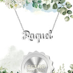 Collar Edición Nombre "raquel" - Acero Tono Plateado textura