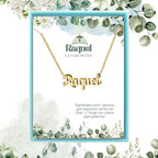 Collar Edición Nombre "raquel" - Carácter Y Dulzura Dorado 14K acabado