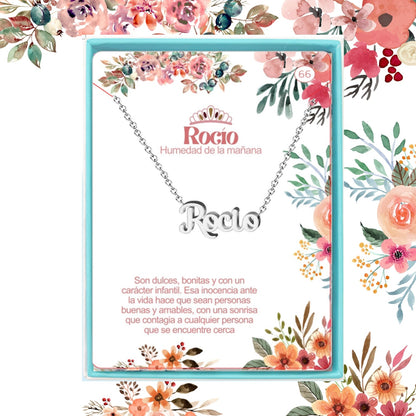 Collar Nombre  Rocío Acero color Plateado