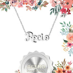 Collar Edición Nombre "rocío" - Acero Tono Plateado textura