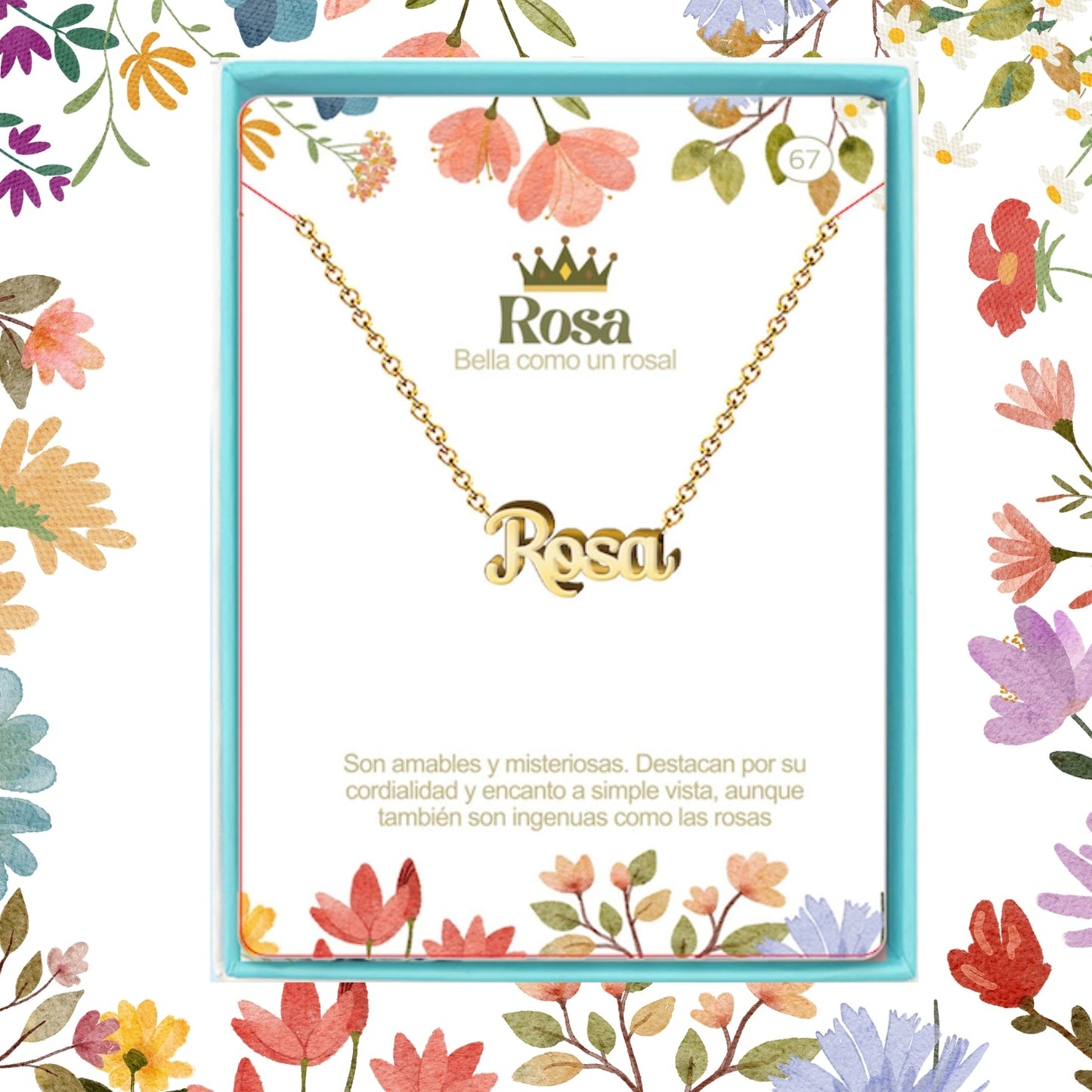 Collar Nombre  Rosa Acero color Dorado