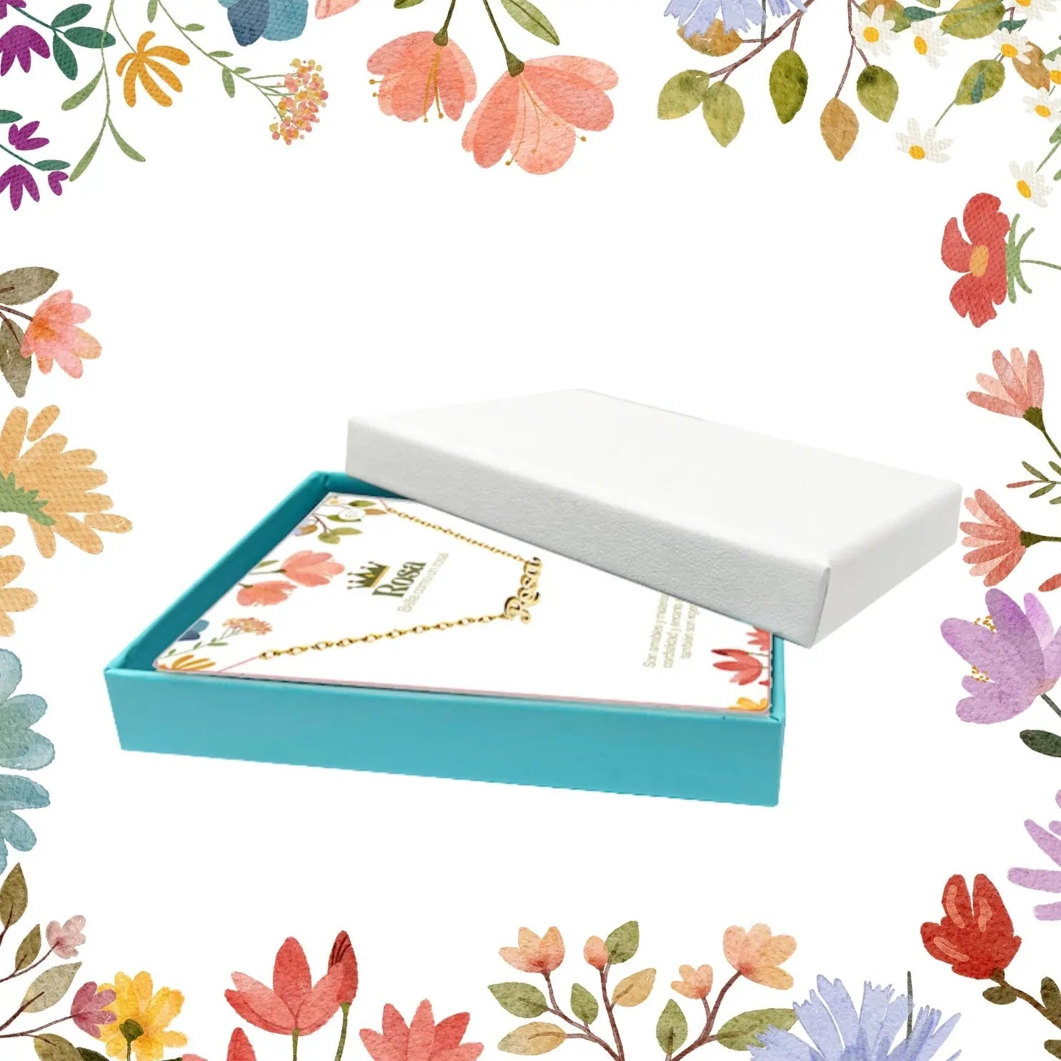 Collar con Nombre Rosa - Acero Inoxidable Dorado - cotigo