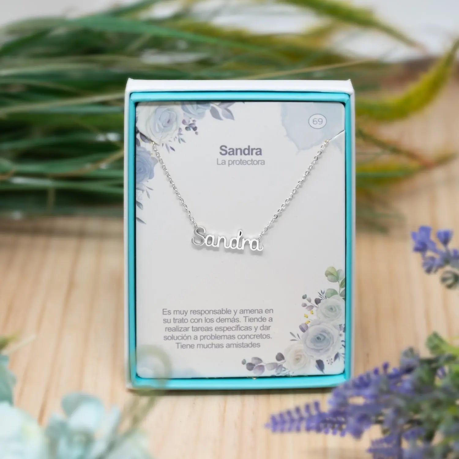 Collar con Nombre Sandra - Acero Inoxidable Plateado - cotigo