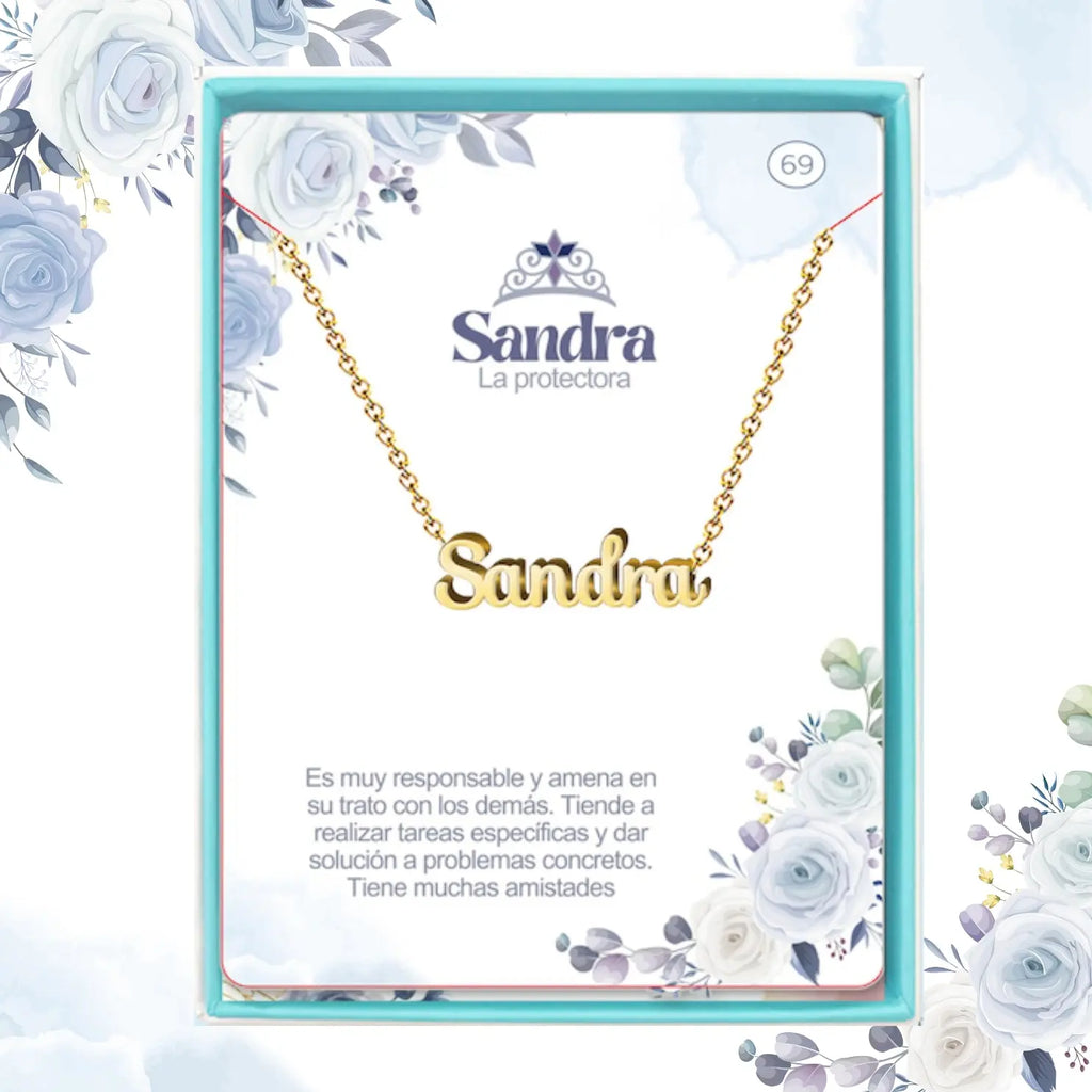 Collar con Nombre Sandra - Acero Inoxidable Dorado - cotigo