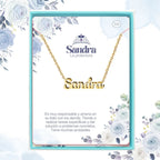 Collar con Nombre Sandra - Acero Inoxidable Dorado - cotigo