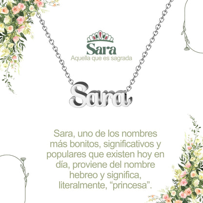 Collar Nombre  Sara Acero color Plateado