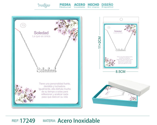 72 Collar Nombre- Sofia -Acero Plateado