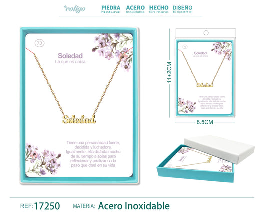 72 Collar Nombre- Sofia -Acero Dorado