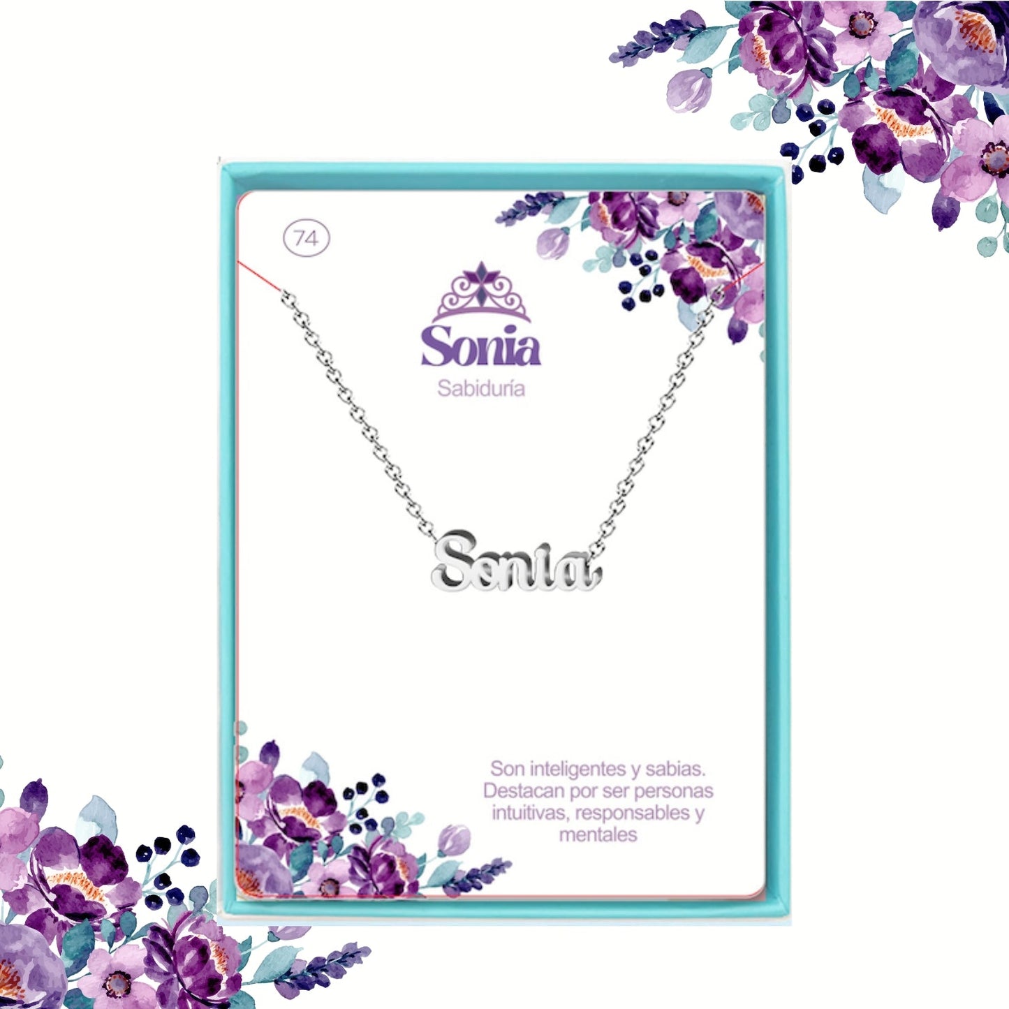 Collar Nombre  Sonia  Acero color Plateado