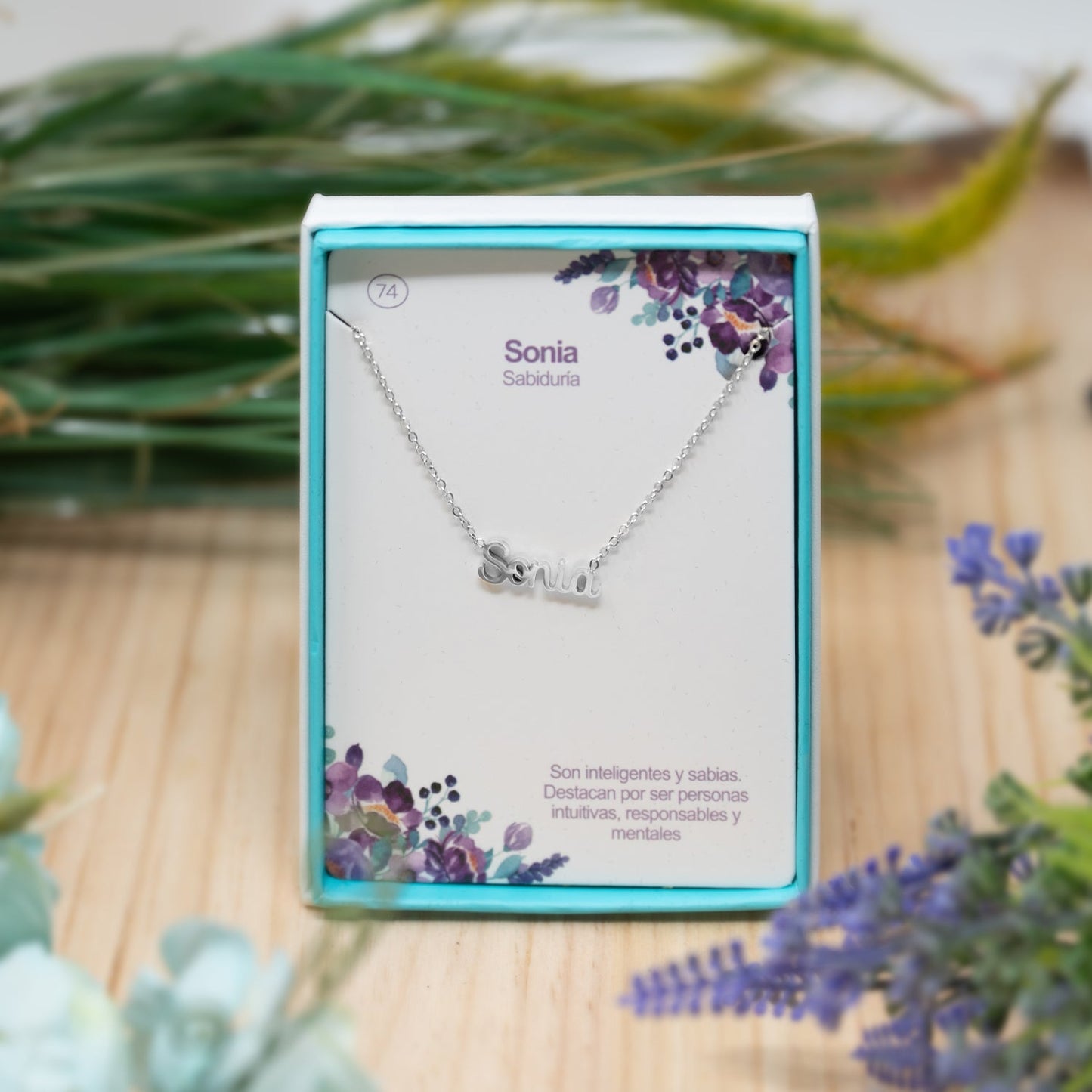 Collar Nombre  Sonia  Acero color Plateado