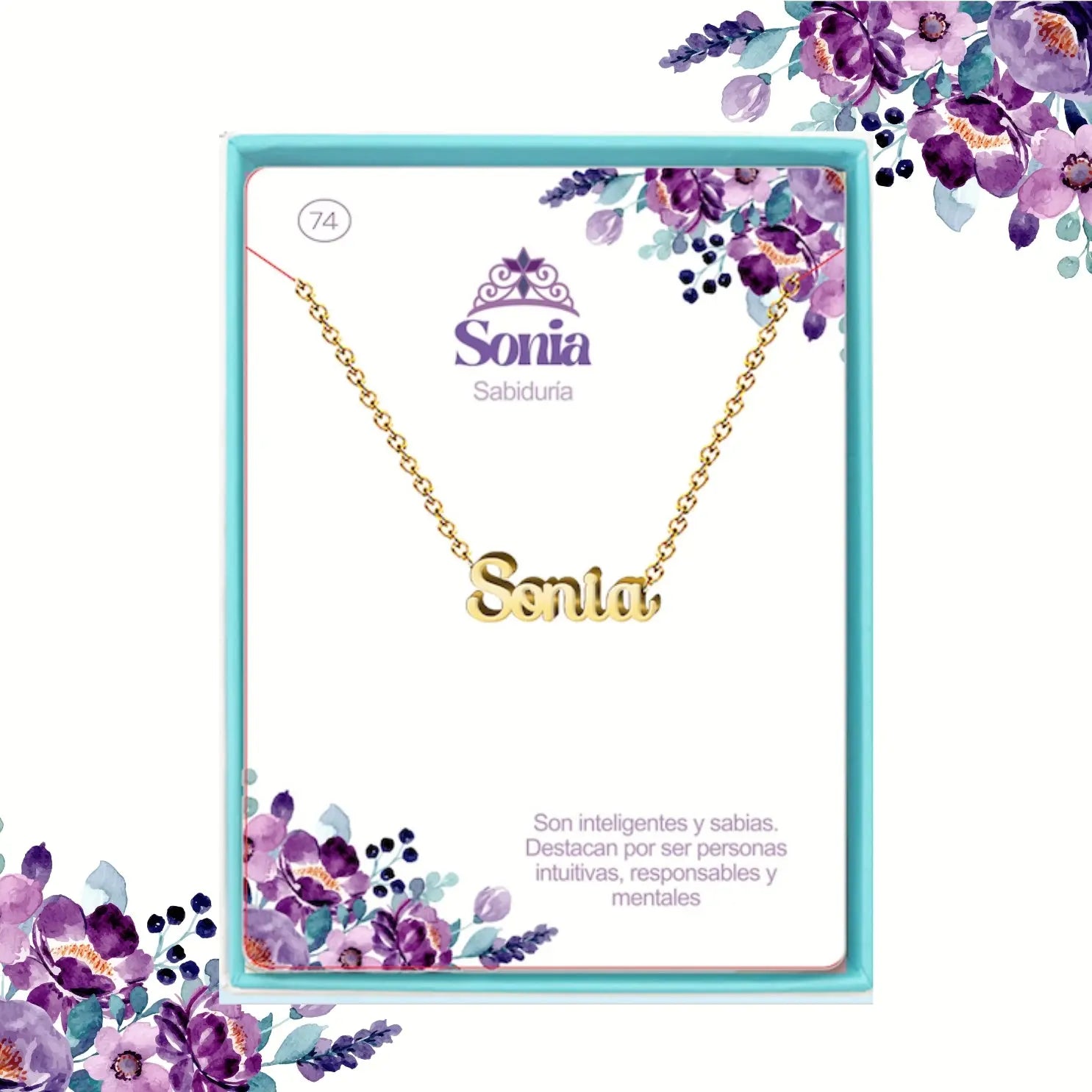 Collar con Nombre Sonia - Acero Inoxidable Dorado - cotigo