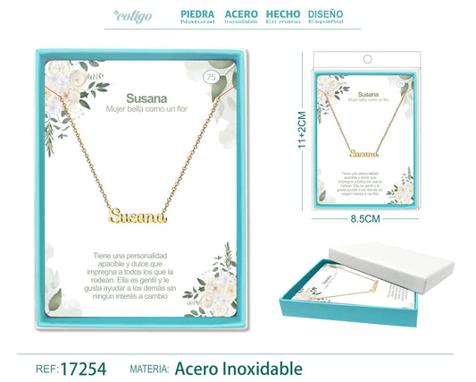 74 Collar Nombre- Sonia -Acero Dorado