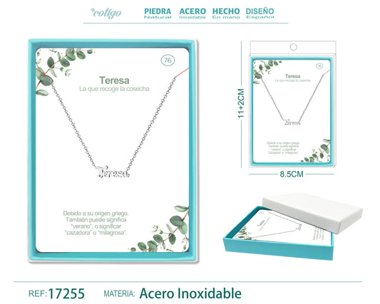 75 Collar Nombre- Susana -Acero Plateado