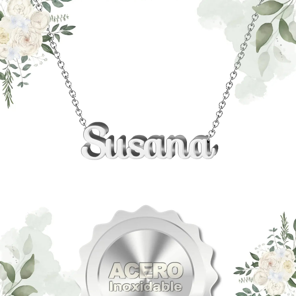 Collar Edición Nombre "susana" - Acero Tono Plateado textura