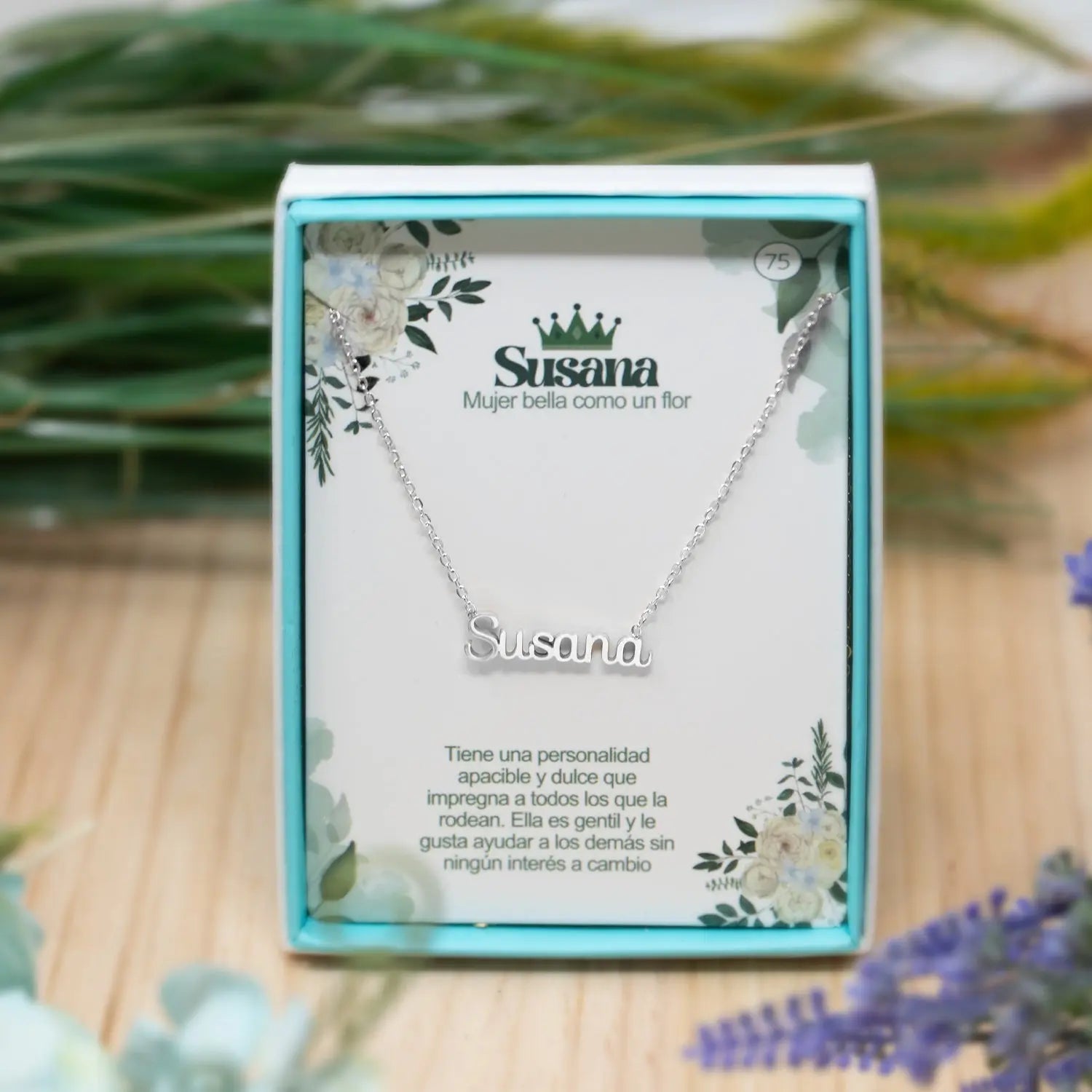 Collar con Nombre Susana - Acero Inoxidable Plateado - cotigo