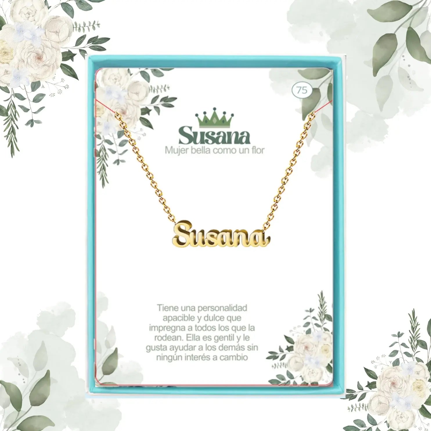Collar con Nombre Susana - Acero Inoxidable Dorado - cotigo