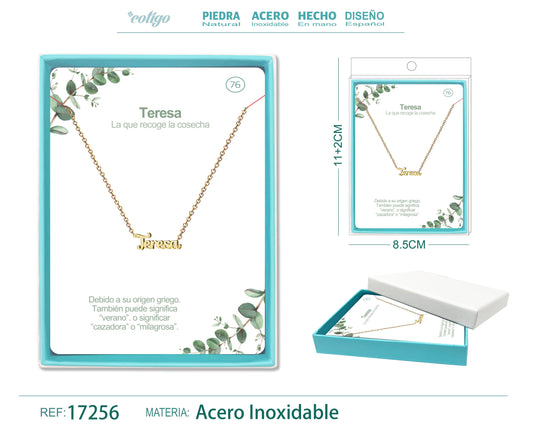 75 Collar Nombre- Susana -Acero Dorado
