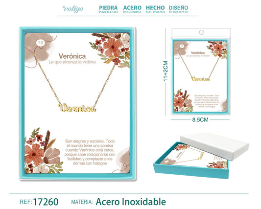 77 Collar Nombre- Vanesa -Acero Dorado