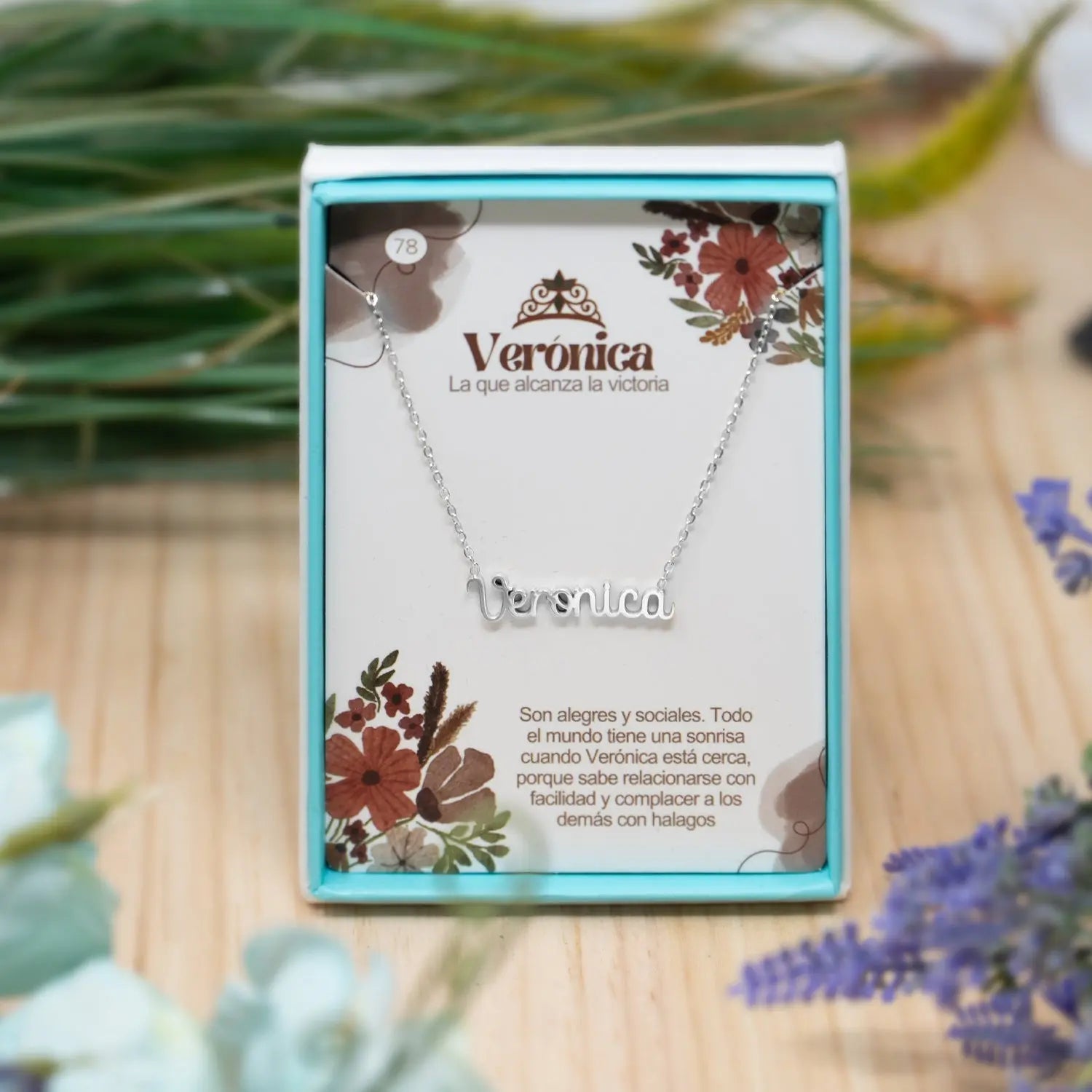 Collar con Nombre Verónica - Acero Inoxidable Plateado - cotigo