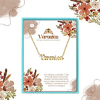 Collar Edición Nombre "veronica" - la Imagen del Éxito Bañada en Oro 14K acabado